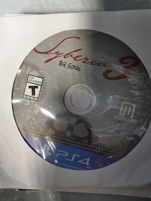Syberia 3 Sony PlayStation 4 PS4 /DISC ONLY TESTED!
