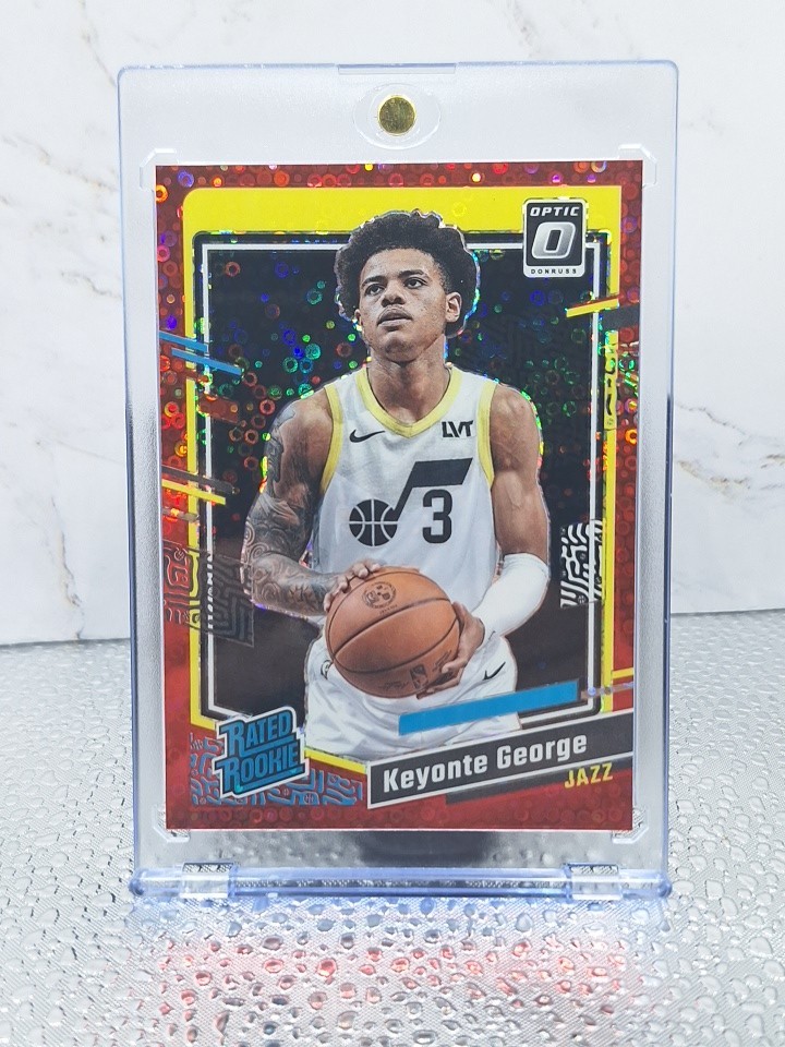 2023-24 Panini Donruss Optic RC Keyonte George Fast Break Red Disco /75 Jazz