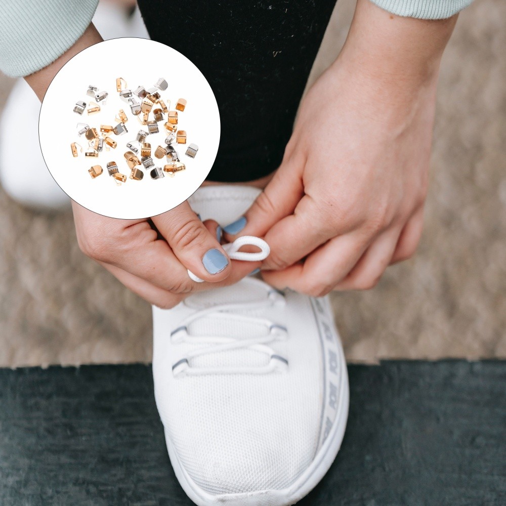 APL 100 Pezzi Clip per Lacci Fibbie per Scarpe in Metallo Connettore per Lacci