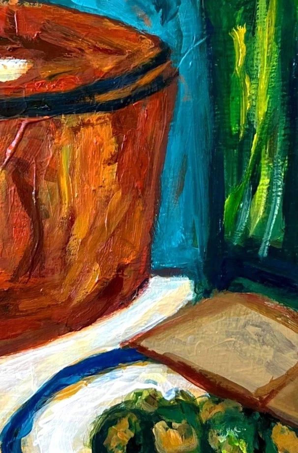 ORIGINAL OIL PAINTING NEW 43cm X 43cm Fruit STILL LIFE SKETCH ART By Artist - image 3 of 4