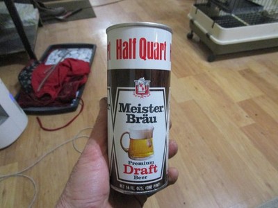 Minty Meister Brau Premium Draft  16 Oz. SS Pull Tab Beer Can Chicago Early Top