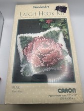 WonderArt Caron Latch Hook Pillow Kit 4606 Rose 12" X 12"