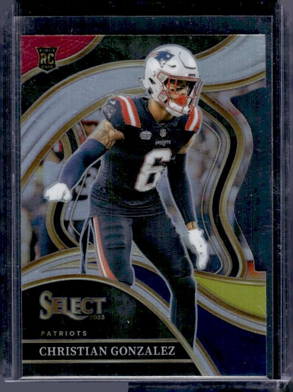 2023 Panini Select #286 Christian Gonzalez Red and Yellow Prizms Die Cuts