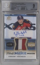 2014 SP Game Used Inked Rookie Sweaters 37/49 Vincent Trocheck BGS 9 Patch k4g