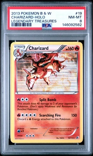2013 POKEMON B&W LEGEND TREASURES #19 CHARIZARD-HOLO PSA 8