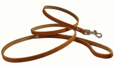 Genuine Leather Classic Dog Leash 4 ft Long 3/8 inch Wide for Puppies XSmall