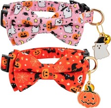 2 Pack Breakaway Cat Collar with Removable Bow Tie and Bell for Boy Girl