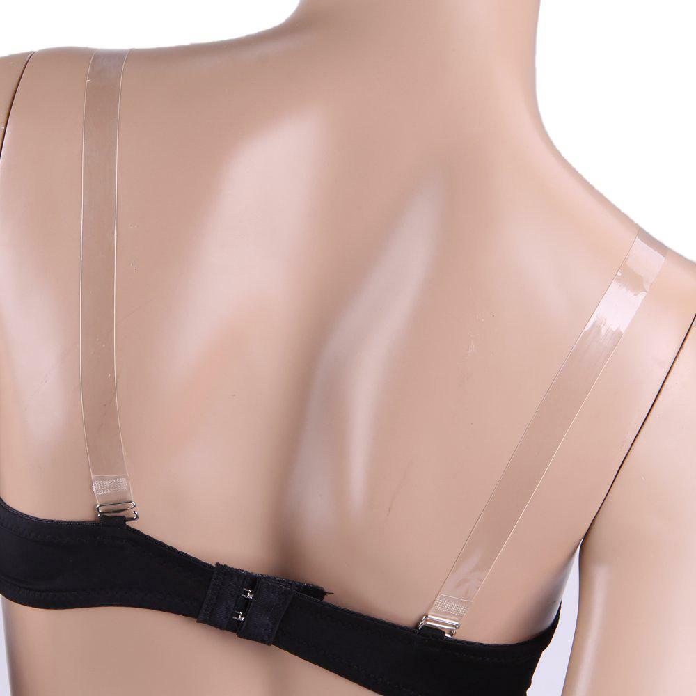 Unique Bargains ABS Non-Slip Adjustable Invisible Clear Bra Shoulder Strap With Stainless Steel Hook Transparent 2 Pair - Foto 7