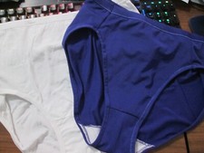 New 2 Hanes Briefs Panties   Size 7 / L Blue X-Temp has issue  White Cotton