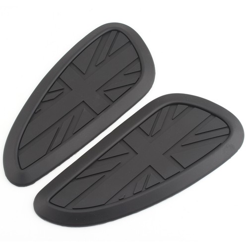Fuel Petrol Tank Custom Knee Pads Union Jack. UK. Black for Triumph Bonneville - Picture 6 of 12