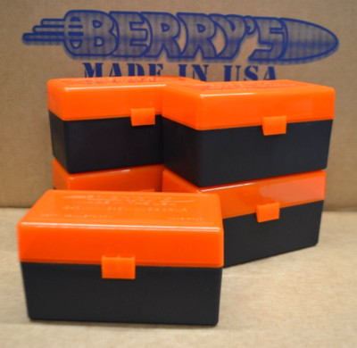 308/243 Win 50 Round Orange/Black (Berry MFG) 5 x Berrys 409 Ammo Box 