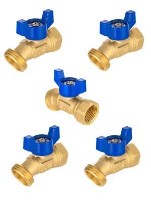 5 PCS EFIELD 1/4Turn Spigot ,Outdoor Brass Valve 1/2'' Female NPT Inlet x3/4'' MHT