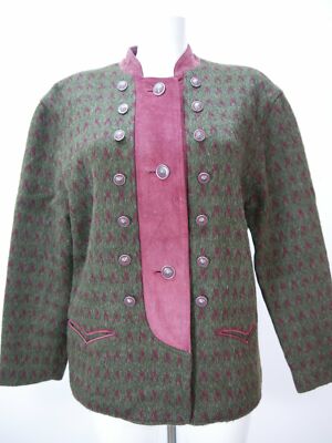 Leder Walter grün Schurwolle wunderschön klasse Damen Trachten Janker Gr.38