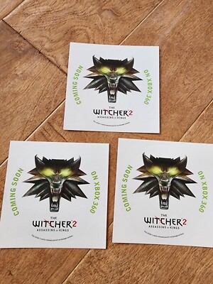 RARE!!! E3 2011 The Witcher 2: Assassins of Kings ''coming soon'' sticker x3