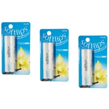 3 Twin-Packs Softlips Lip Protectant Balm, Sunscreen SPF 20, Vanilla