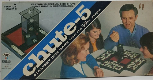 Chute-5 Chute 5 ES Lowe Milton Bradley MB Board Game from Yahtzee VTG 1973 READ
