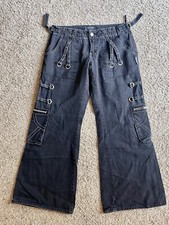 Tripp NYC Daang Goodman Y2K Goth Rave Black Pants Women Sz 9 Pockets Zip CARGO