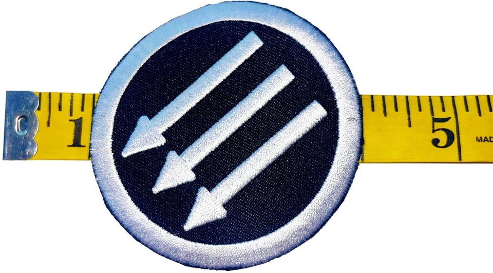 3" Anti Fascist Iron Front Embroidered Iron On Patch Antifascist Three 3 Arrows - Image 3 of 4