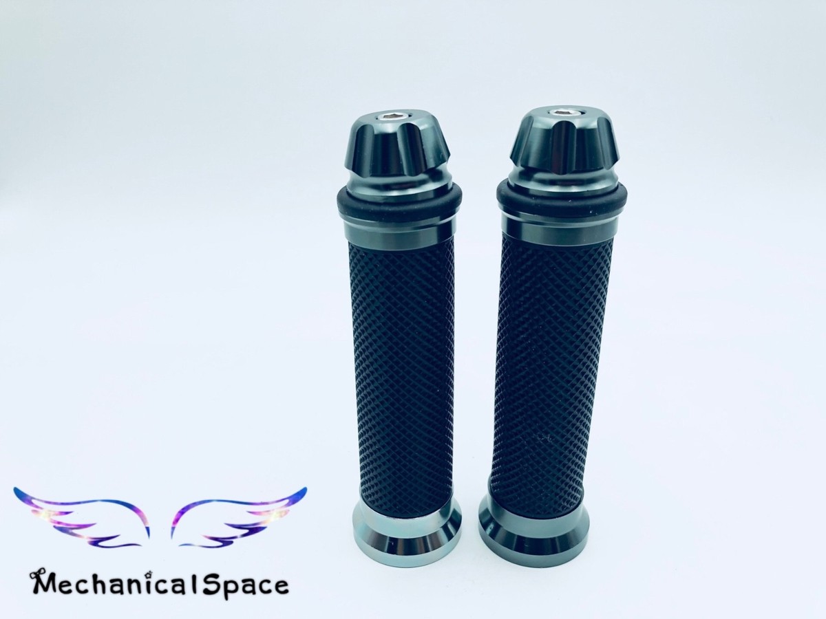 Motorcycle 7/8 22mm Universal Handlebar Grips, CNC Aluminum