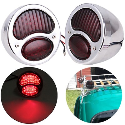 2X Blight Frake Tailord Model A Duolamp Tail Light 12V For Harley Bobber Chopper