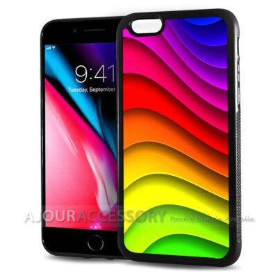For iPhone Plus Back Case Cover AJ10257 Rainbow Pattern