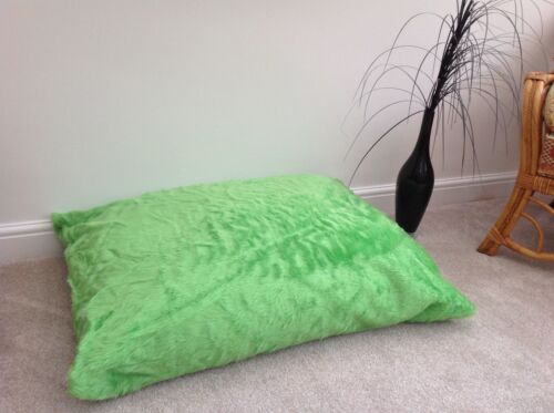 Beanbag Floor Cushion Filled Lime Faux Fur Large 3ft Size New Made In UK 🇬🇧  - Picture 1 of 4