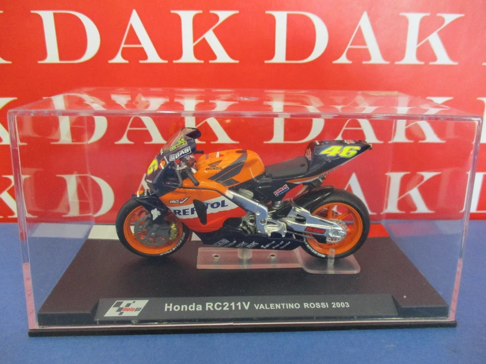 Die cast 1/24 Modellino Moto GP Honda RC211V Valentino Rossi 2003 - Immagine 4 di 4