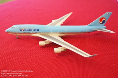 航空機・ヘリコプター Korean Air Lines Boeing 747-400 1/200 1:200 JC Wings KOREAN AIR BOEING 747-400 Flap Down Plane Diecast