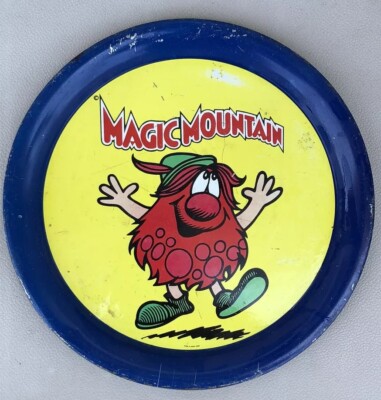Vintage Magic Mountain Amusement Park Bloop Troll 12  Round Tray 70s/80s ?
