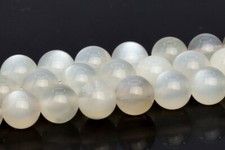 7MM Natural White Flash Milky Moonstone Beads Grade AAA Round Loose Beads