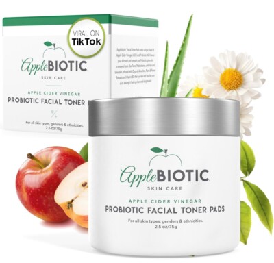 Apple Cider Vinegar Facial Toner Pads Astringent for Face, Pores Minimizer 2.5oz