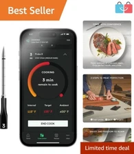 Precision Bluetooth/WiFi Cooking Thermometer - Monitor Two Foods Simultaneously