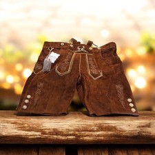 Bavaria Trachten lederhosen men brown suede leather short READ