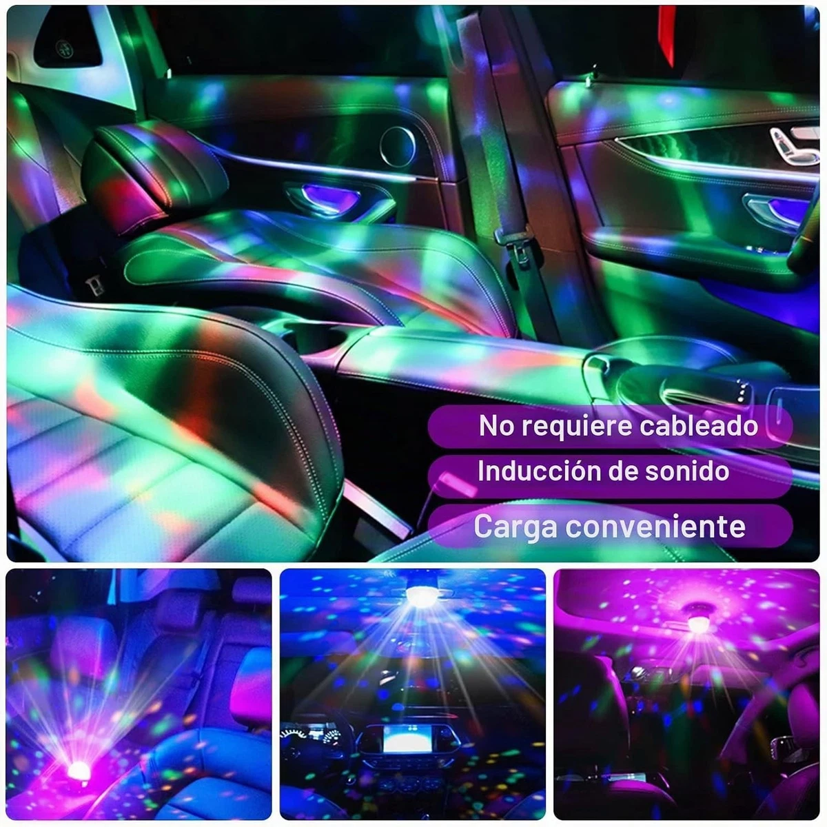 Luz de discoteca mini con 4 colores, activada por sonido, USB recargable, 5 V, 3