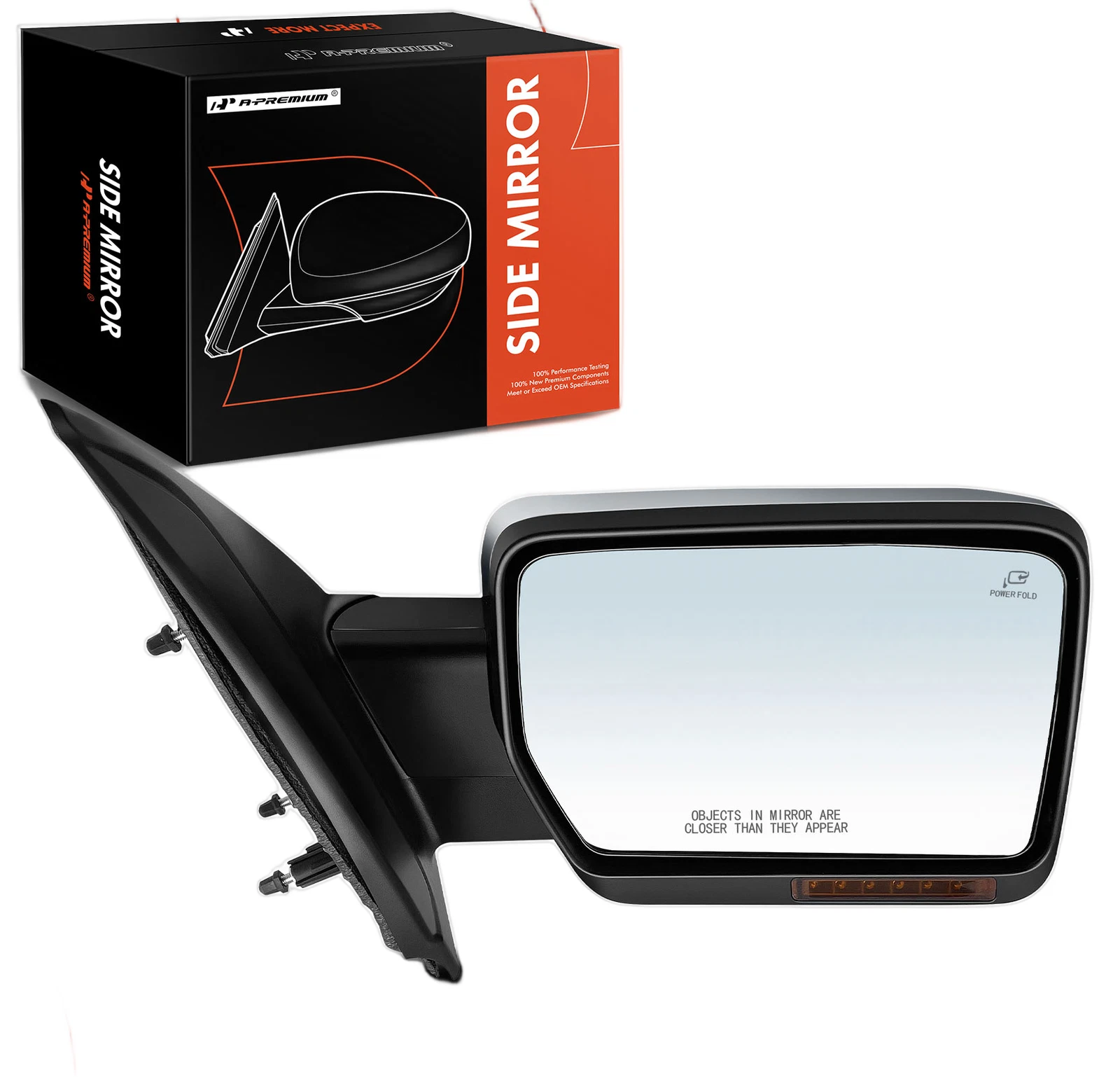 A-Premium Passenger Power Mirror w/Power Fold Signal Heated for Ford F-150 11-14