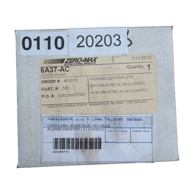 Zero-Max 6A37-AC CD Coupling Model 6-37 1.500 Bore & 40MM Bore Aluminum Clamped