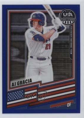 2026 Panini Stars & Stripes Prizm Blue Prizm 84/299 AJ Gracia #127 3n1
