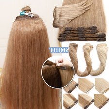 Clip In 100 Remy Real Human Hair Extensions Full Head Thick Double Weft 18"-24"