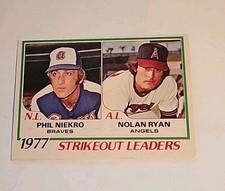 1978 O-Pee-Chee #6 Nolan Ryan & Phil Niekro STRIKEOUT LEADERS 1977  Low Shipping