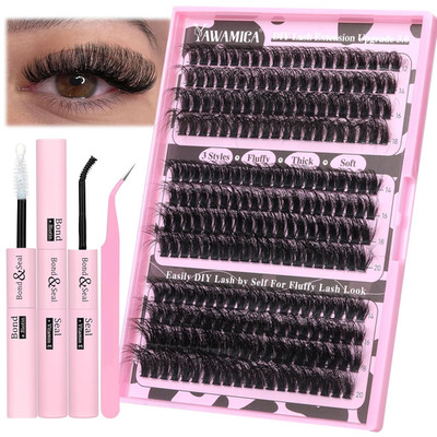 Eyelash Extension Kit Fluffier Thick Volume Lash Extension Kit 14-20Mm D Curly M
