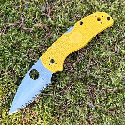 Spyderco Native 5 Salt Yellow MagnaCut   Taschenmesser mit Backlock & Clip