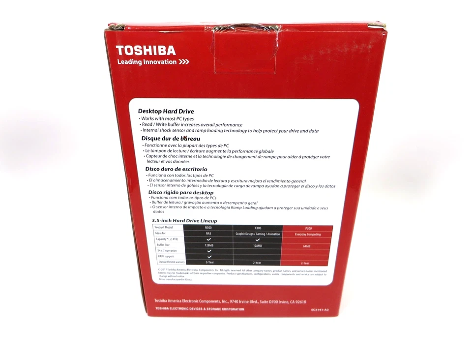 New Toshiba P300 1TB 3.5" SATA 7200RPM HDWD110 Internal Hard Drive (Sealed) - Image 2 of 4