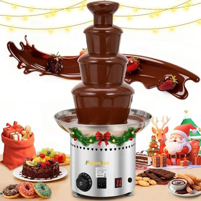 4-Tier Commercial Chocolate Fountain 11Lbs Large Chocolate Fondue Tower Stain...