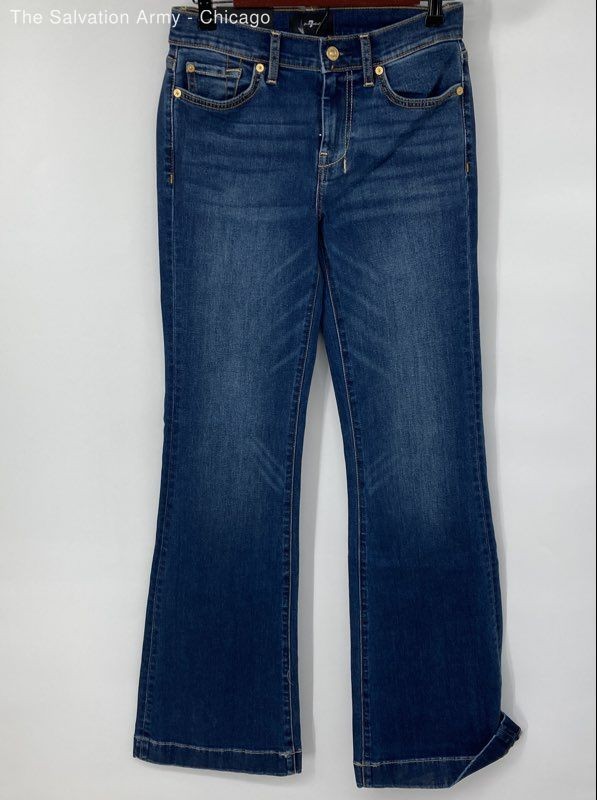 7 For All Mankind Womens Dojo Slim Illusion Blue Denim Flared Leg Jeans Size 26
