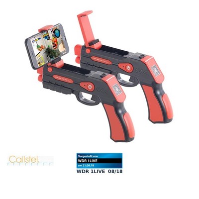 Callstel 2 Augmented-Reality-Pistolen mit Bluetooth, für Smartphones bis 5,5''