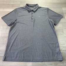 Travis Mathew Polo Shirt Mens 2XL Gray Solid Golf Performance Stretch Top