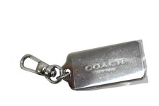 Coach Bag Tag Fob Womens One Size Silver Logo Purse Charm Keychain Accessory
