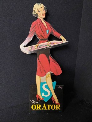 Orator Uhren - Pinup PIN UP - Werbeaufsteller Orator - 33 x 10 cm - CH - um 1950