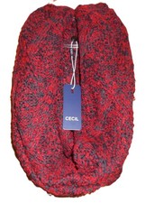 Cecil - Loop - Schal - 36x138 cm - Grobstrick - Rot/Schwarz - Neu mit Etikett -