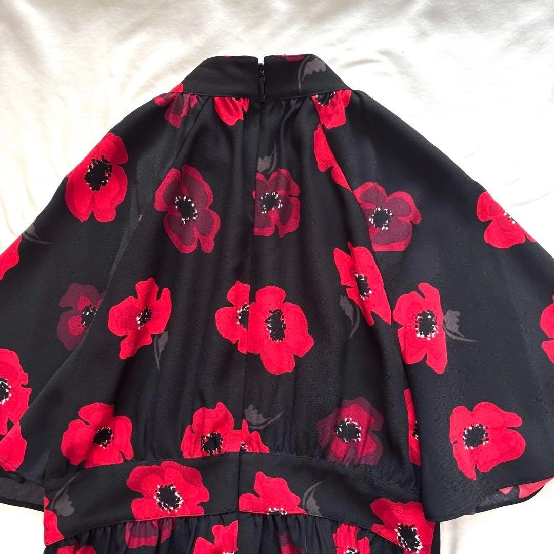 Abito lungo Kate Spade Ooh La La Poppy floreale manica svasata taglia 6 XL usato quasi